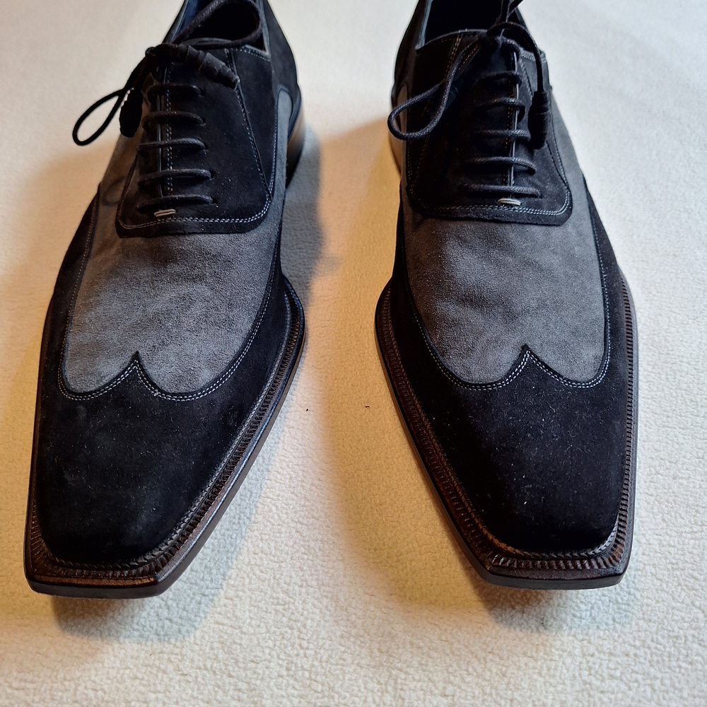 Mezlan Biaggi Black and Gray Oxford Dress Shoes